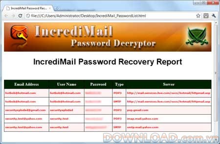 IncrediMailPasswordDecryptor