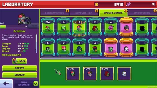 Mở khóa zombie mới