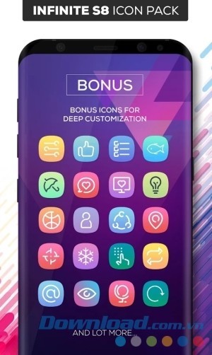 Infinite S8 Icon Pack cho Android có khả năng tùy biến cao