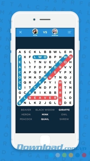 Infinite Word Search Puzzles cho Android có chế độ đa người chơi