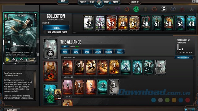 Xếp bài trong Infinity Wars: Animated Trading Card Game