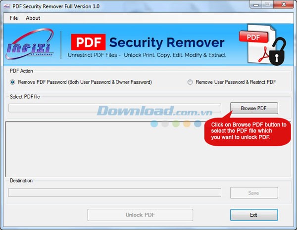 InFixi PDF Security Remover