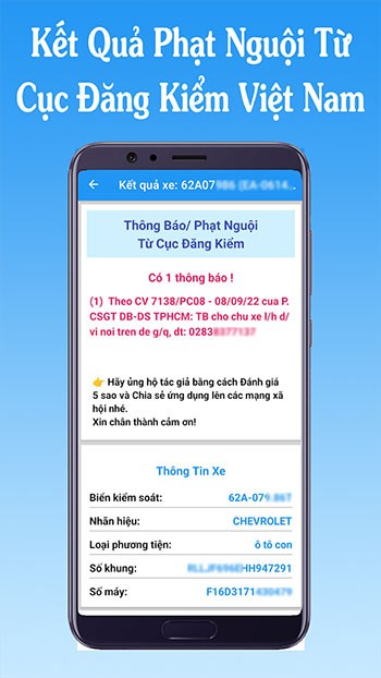 Kết quả phạt nguội