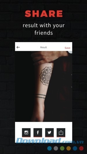 Chia sẻ hình ảnh xăm mình ảo qua InkHunter cho Android