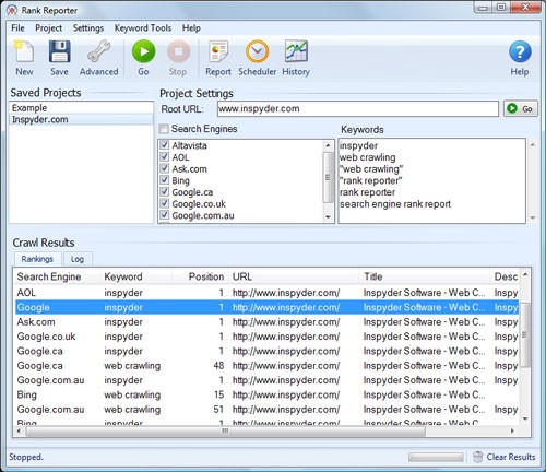 Inspyder Rank Reporter