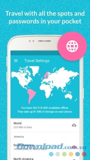 Instabridge cho Android hỗ trợ kết nối tới nhiều điểm phát Wifi toàn cầu