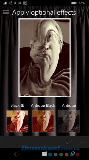 Áp dụng hiệu ứng sau khi chụp