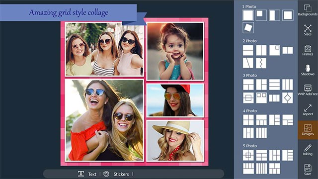 Chọn layout để ghép ảnh