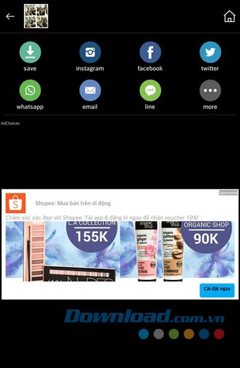 Các bước biên tập ảnh trên InstaSquare Size Pic Collage