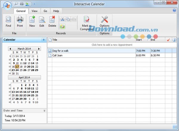 Interactive Calendar