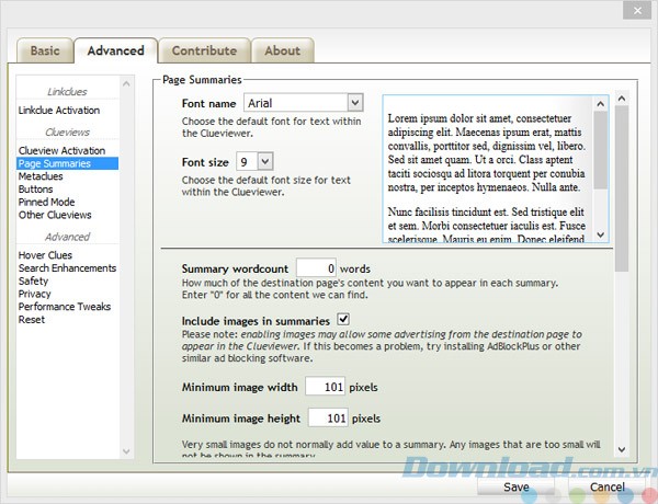 Tùy chọn của Interclue cho Firefox
