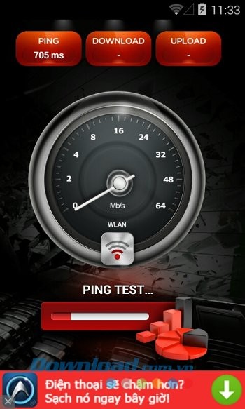 Tính năng đo tốc độ mạng của Internet Speed Test