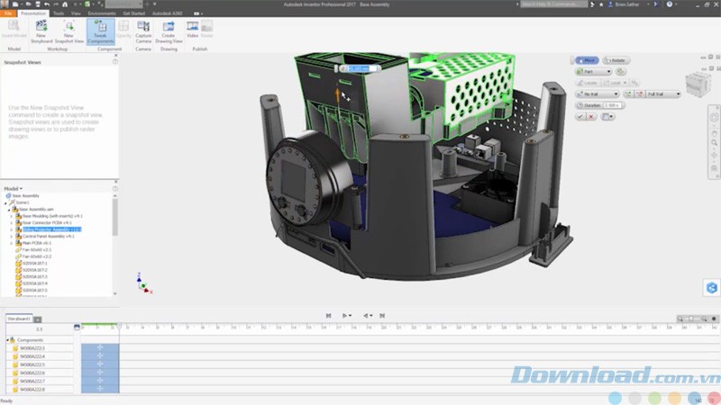 Thiết lập trình tự và hiệu ứng cho mô hình