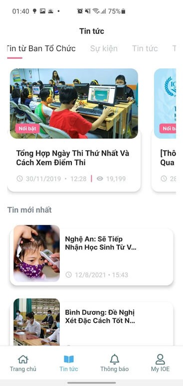 Cập nhật tin tức trên IOE
