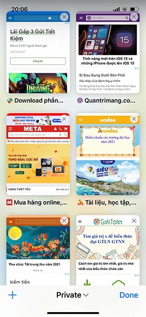 Các tab nổi trực quan trên Safari