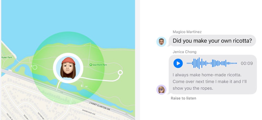 Chia sẻ vị trí và đọc tin nhắn âm thanh bằng văn bản