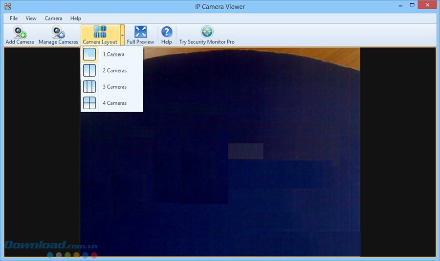 Giao diện phần mềm giám sát IP Camera Viewer