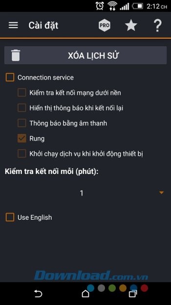 Các cài đặt của IP Tools