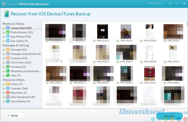 Xem trước dữ liệu muốn khôi phục