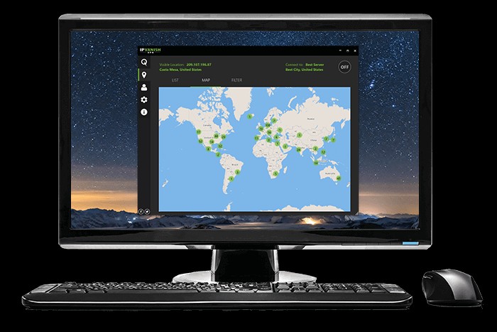 Giao diện IPVanish for Windows