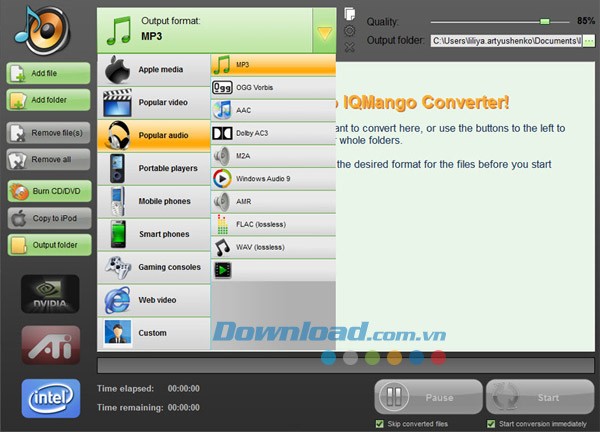 IQmango Video to MP3 Converter
