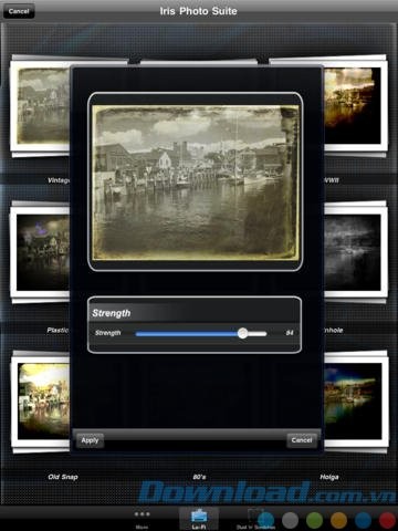 Điều chỉnh cường độ bằng thanh trượt