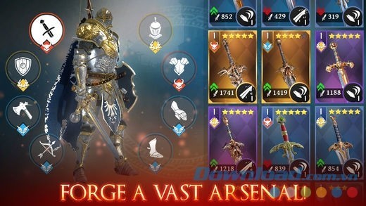 Iron Blade: Medieval Legends RPG cho iOS sở hữu bộ sưu tập vũ khí đa dạng với sức mạnh huyền bí