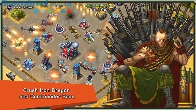 Tấn công những con rồng sắt và cả boss của đối phương