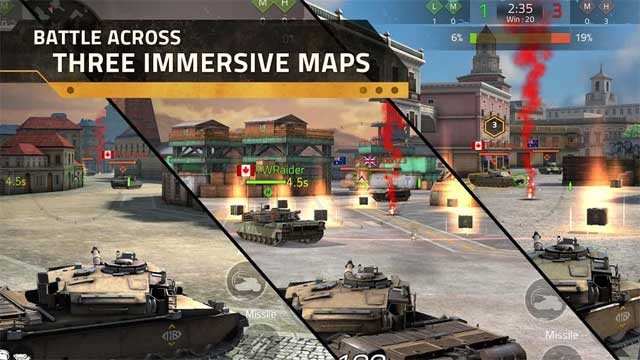 Thách thức đội quân đối thủ trên nhiều bản đồ đa dạng của game Iron Force 2 Android