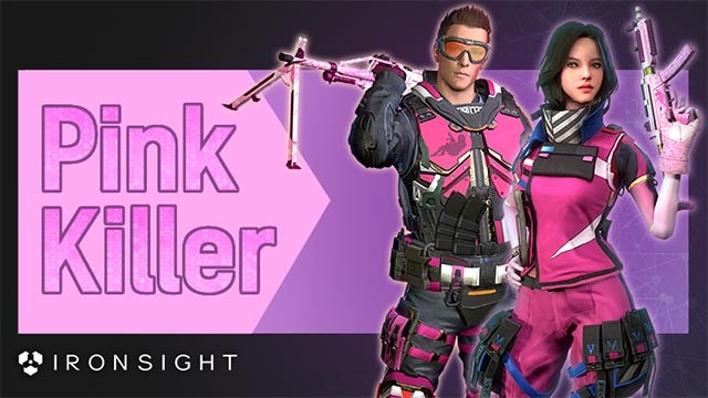 Sở hữu vũ khí, trang phục và mọi thứ với tông màu hồng nổi bật trong Iron Sight