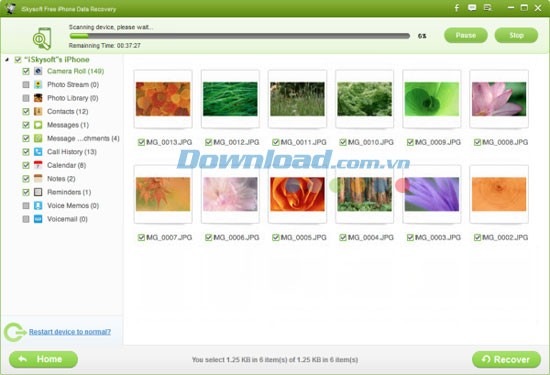 iSkysoft Free iPhone Data Recovery