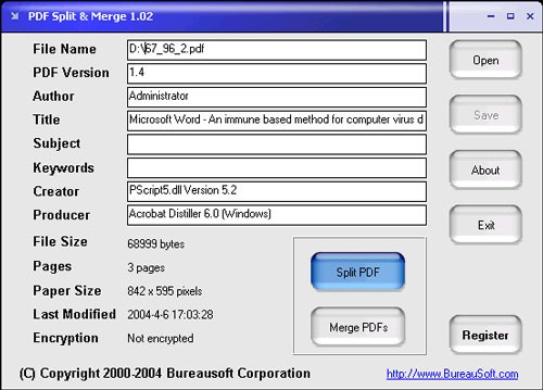 PDF Files merge split Software