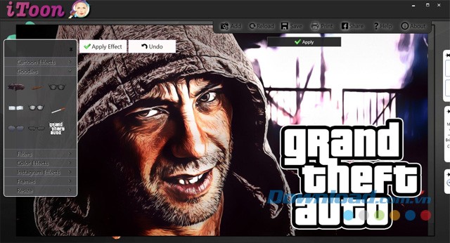 Chỉnh sửa ảnh theo phong cách GTA bằng ứng dụng iToon cho máy tính