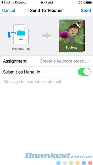 Gửi bài cho giáo viên