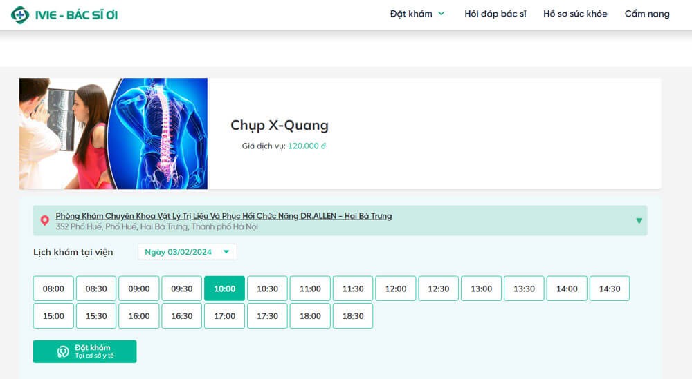 Đặt lịch khám bệnh trên IVIE - Bác sĩ ơi