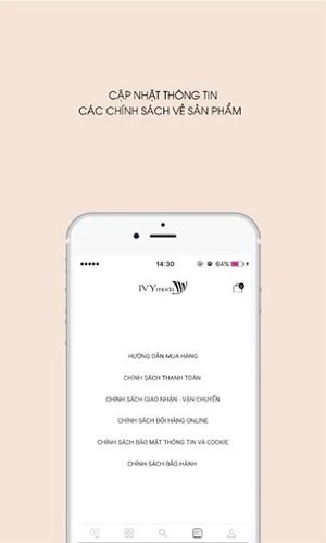 Giao diện ứng dụng IVYmoda