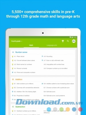 IXL cho Android cung cấp bài tập bổ trợ 12 lớp