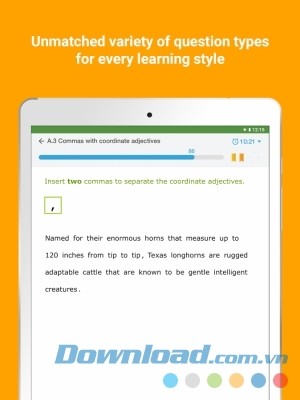 IXL cho Android có nhiều dạng câu hỏi