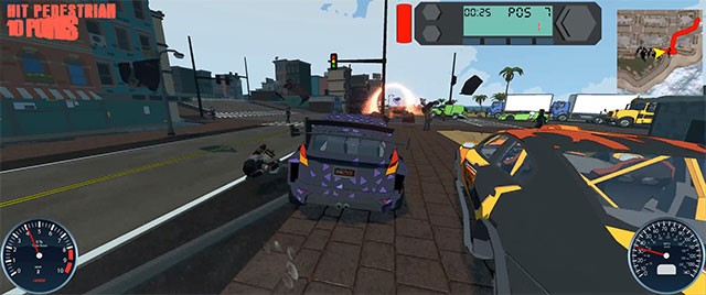 Đua xe đường phố và hành động hủy diệt trong Jack's 510 Racing game