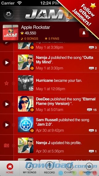 Bảng xếp hạng Jam