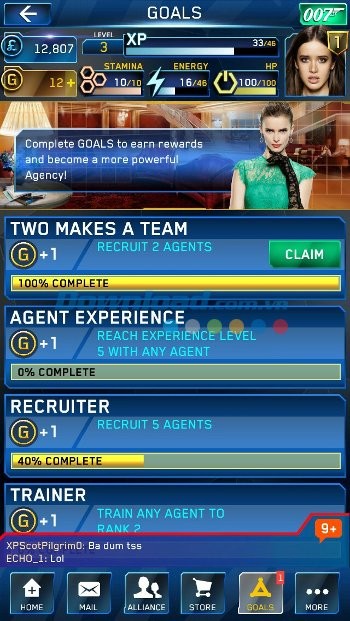 Các mục tiêu trong game James Bond: World of Espionage