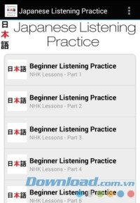Ứng dụng luyện nghe Tiếng Nhật Japanese Listening Practice cho Android