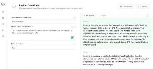 Jasper có thể viết mô tả sản phẩm một cách hiệu quả