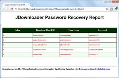 JDownloader Password Decryptor