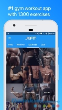Ứng dụng tập gym JEFIT cho Android