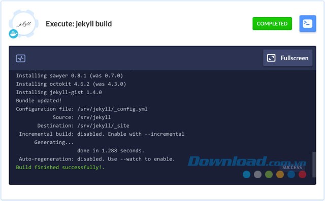 Giao diện chính của công cụ tạo trang tĩnh Jekyll cho máy tính