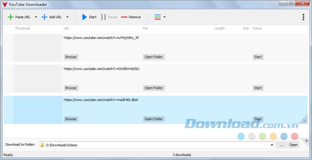 Giao diện YouTube Downloader