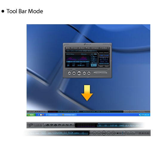 Điều khiển trình phát JetAudio tiện lợi trên toolbar