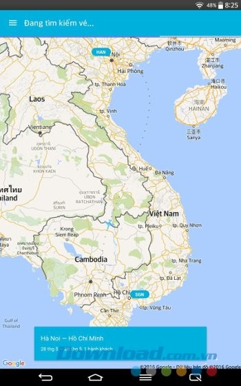 Tìm kiếm chuyến bay trên Jetradar