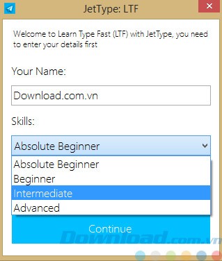 Chọn trình độ luyện tập